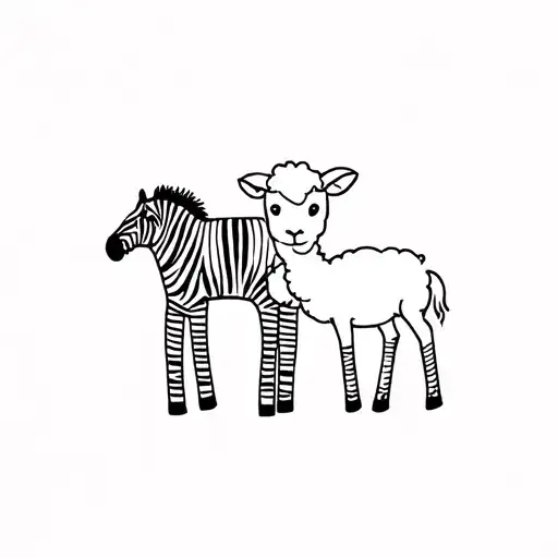 Stuffed Animal Zebra And Lamb