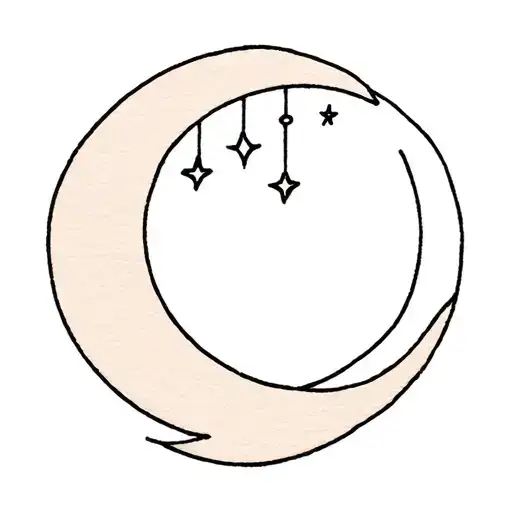 A Half Moon With A Little Star