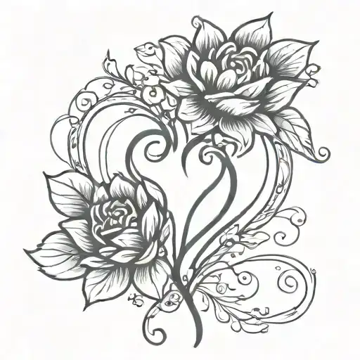 Heart Flower Intertwined