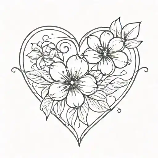 Small Heart Flower Intertwined