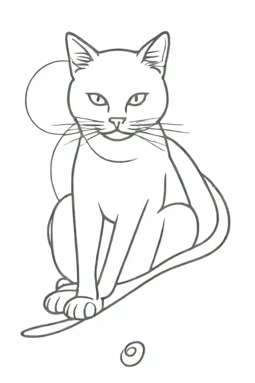 Travel Tattoo With Cat Sitting