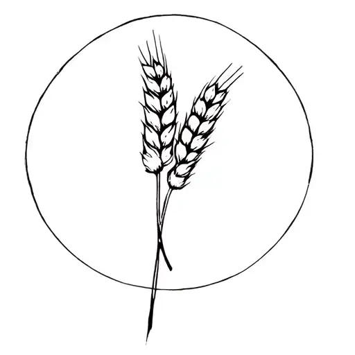 2 Wheat Stalks A Circle
