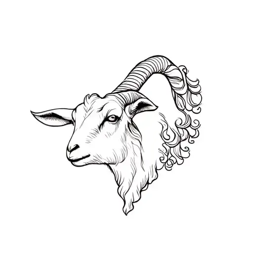 A Beautiful Goat With Curly Hair