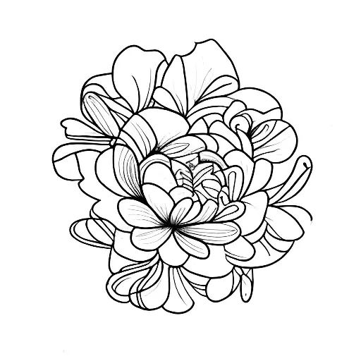 A Delicate Line Drawing Of A Blooming Flower