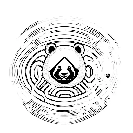 Panda With An Infinity Symbol Incorporated Into Its Fur