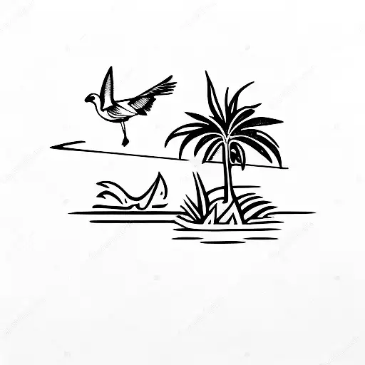 Palm Tree With Gull