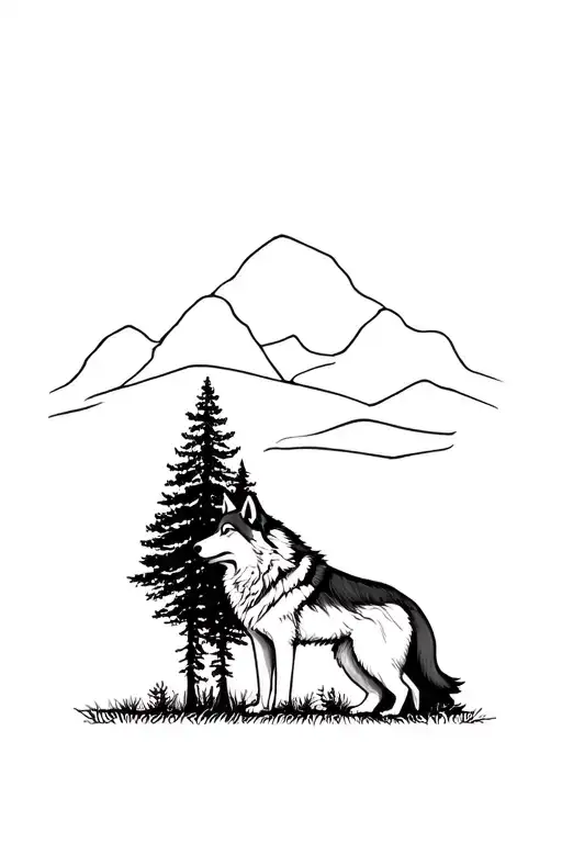Wolf And Trees And Nature