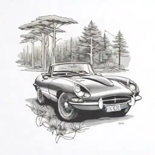 E Type Car Forest Background