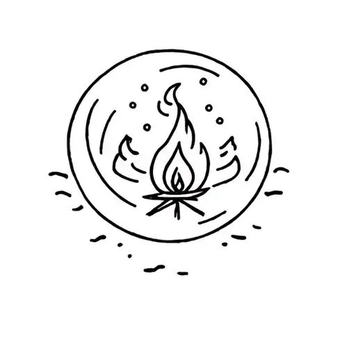 Camping Moon Campfire