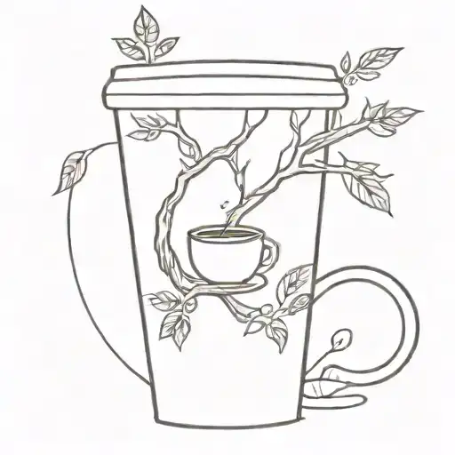 Tree Holding A Cup Of Coffee