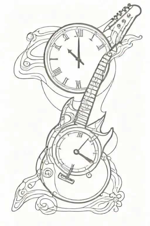Clock Face Instead Of Electric Guitar Hands