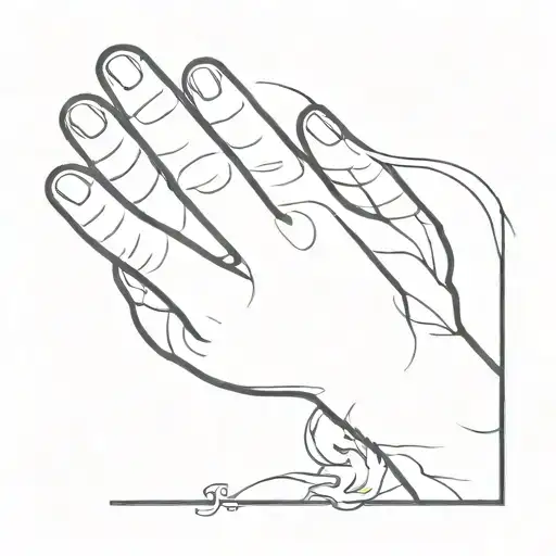 Hand Emerging From Fire Rising