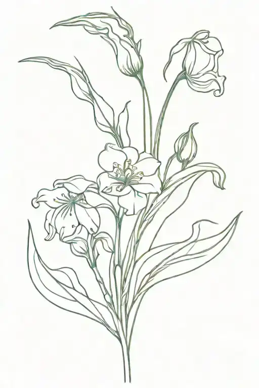 Lily Of The Valley And Poppy Flower Growing