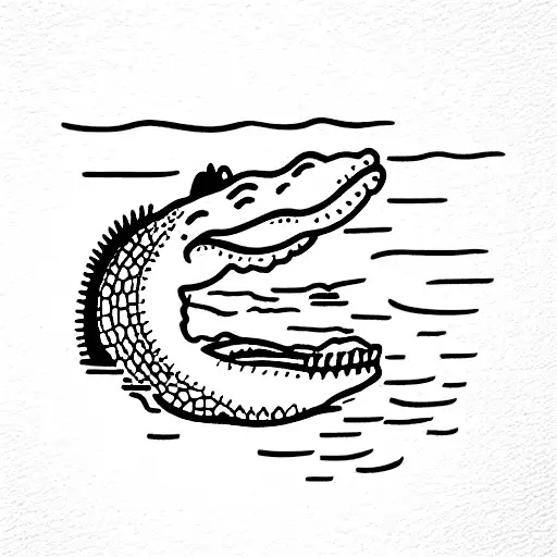 Crocodiles In Water Lilies