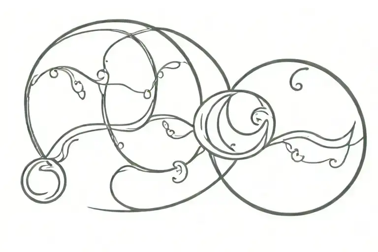 Half Moon With Taurus Zodiac Sign Intertwined