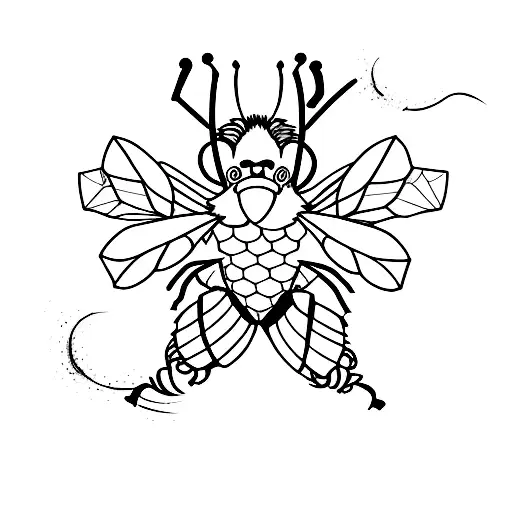 Bee Cave Man Design With A Sword