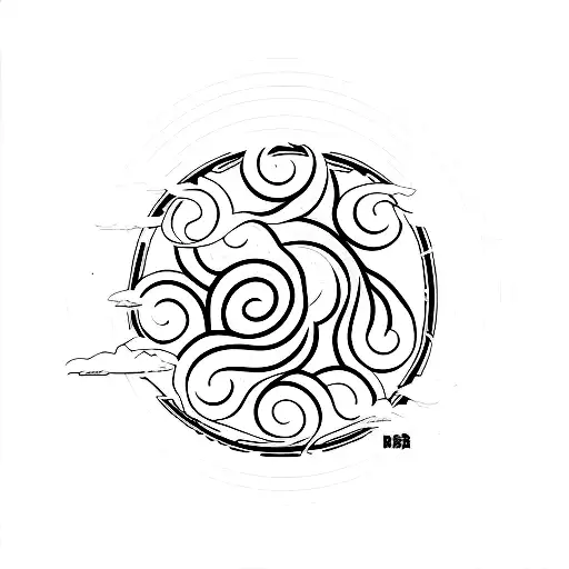 Minimalist Black Enso Zen Circle With Word Namu Shinnyo Inside And Some Cherry Blossoms