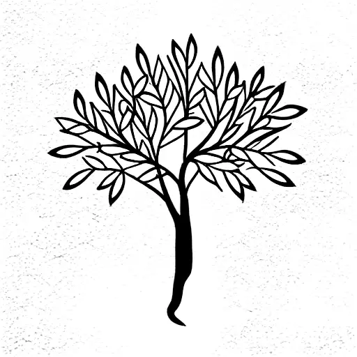 Sakura Tree Leaves And One Butterfly