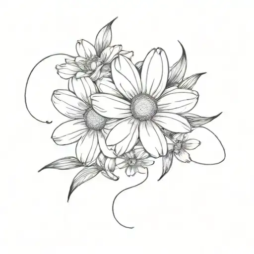 Daisy Flowers Wrapped Around Forearm Masculen