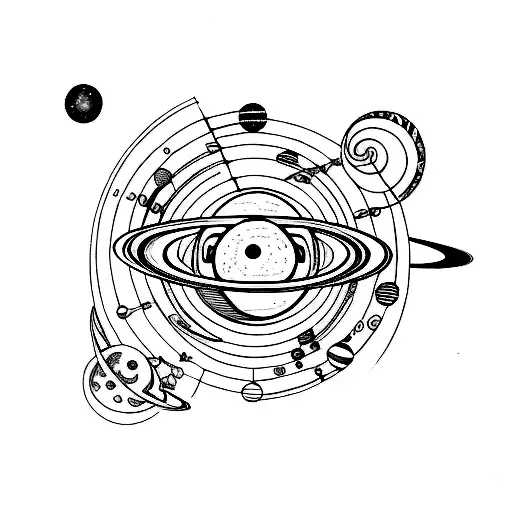 Solar System Infinity Symbol In A Straight Line