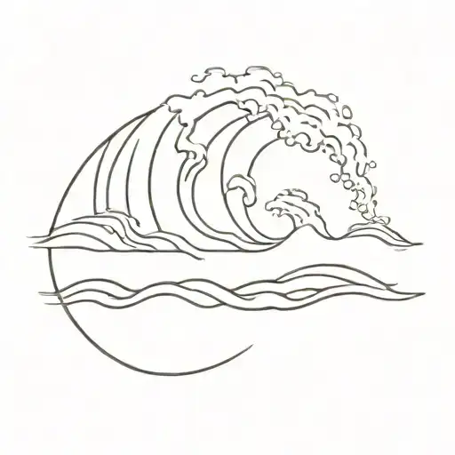 Line Art Of Ocean Wave