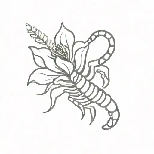 Scorpion Holding A Flower