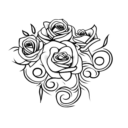 Vine Flowers And Roses On Rib