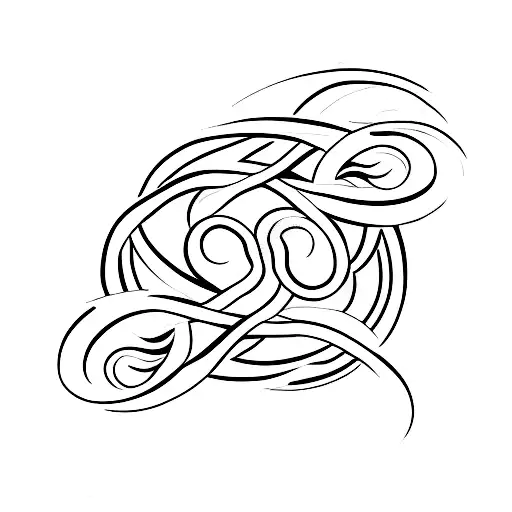 A Minimalist Tattoo Of A Mother And Child Embracing In The Shape Of An Infinity Symbol Larj
