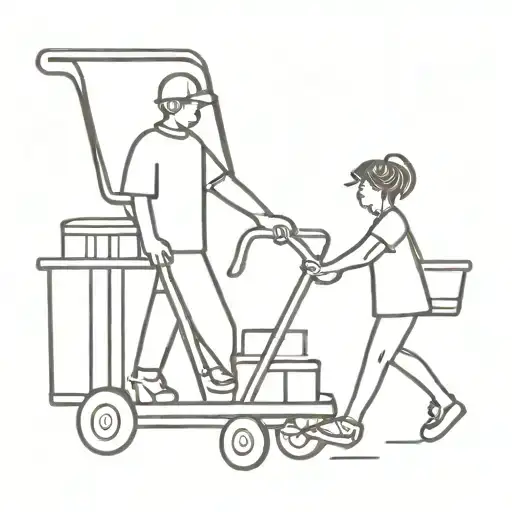 Daughter Holding Dads Hand Truck Driver
