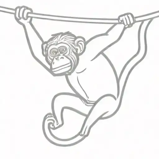 Monkey Hanging Upside