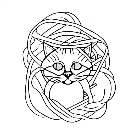 Cat Tangled In Yarn