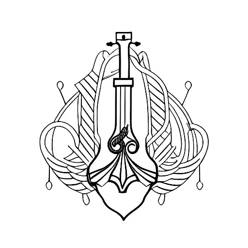 Bass Guitar In The Shape Of An Anchor