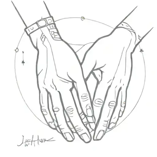 Dad And Daughter Hand Reaching