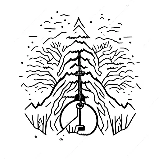 Ethereal Moonlit Forest With A Lone Figure Playing A Melancholic Tune On A Guitar