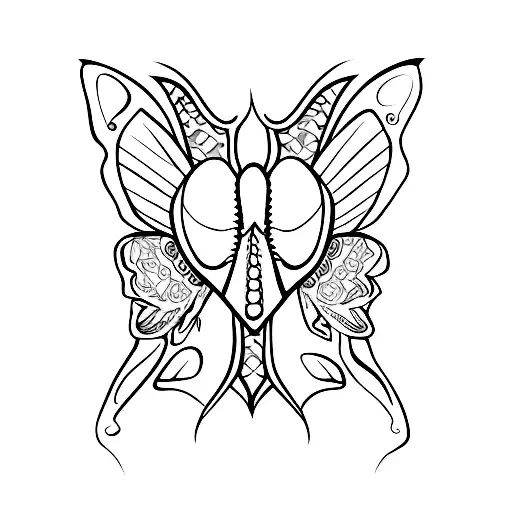 Moth With Skull Pattern