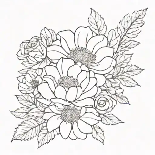 Chrysanthemum Rose And Daisy Bouquet Tied