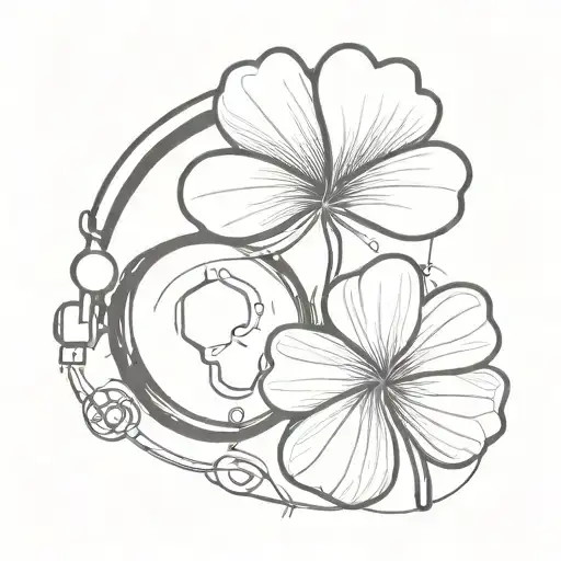 Four Leaf Clover Between A Heaphone