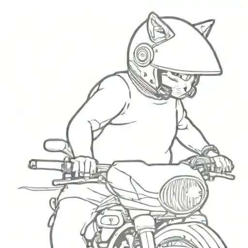 Cat In A Motorcycle Helmet