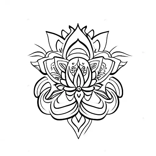 A Lotus Flower On The Back Of The Hand And A Sleeve With Flora And Nature