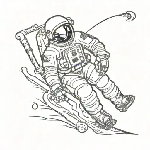 Astronaut Playing Hockey