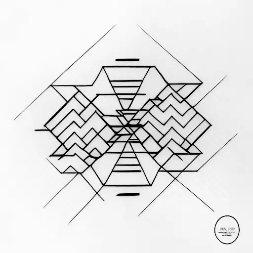 Single Line Square Cut By A Diagonal Line