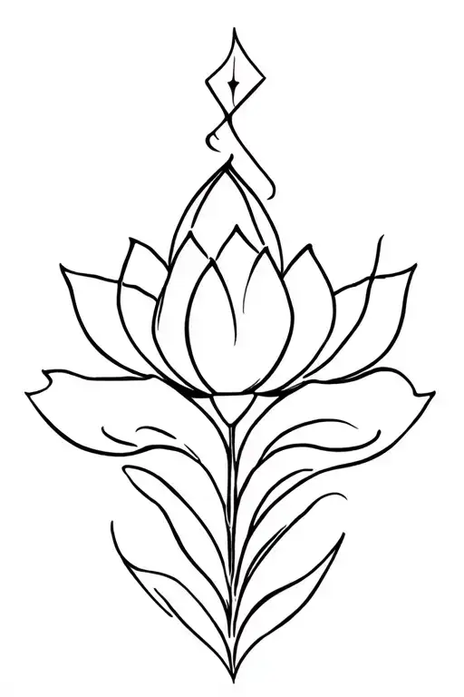 Symbols Lotus Along The Spine