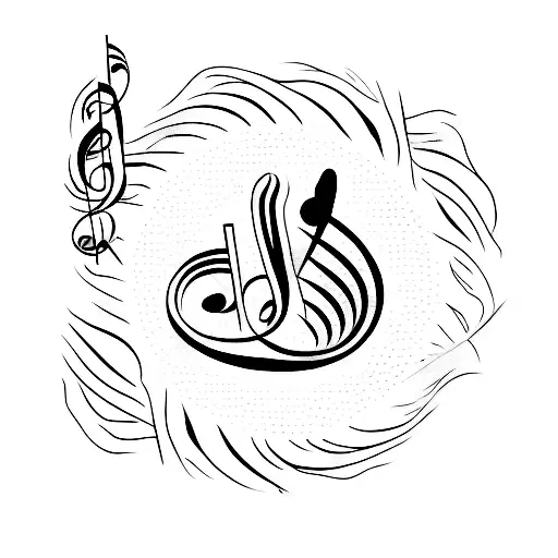 A Minimalist Tattoo Of An Animal Paw Print With A Musical Note In The Center