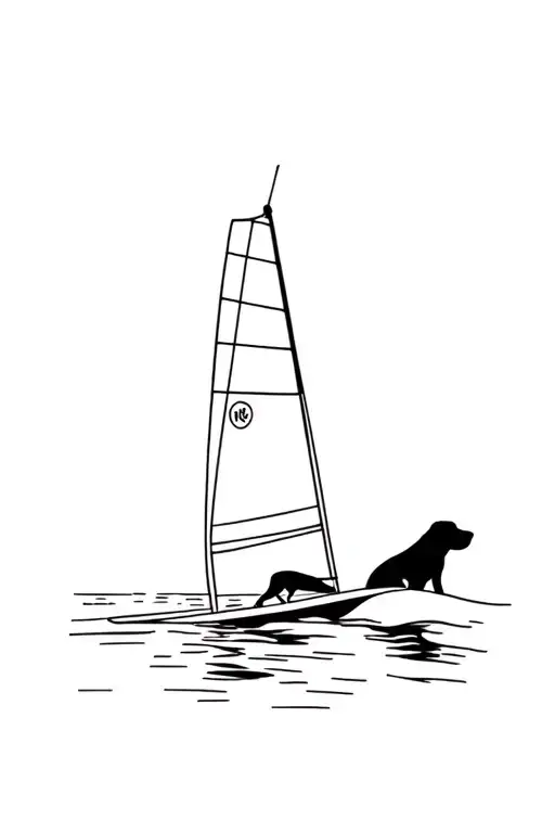 Windsurfing Labrador Dog