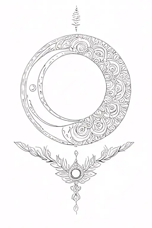 Sternum Mandala Incorporating A Moon