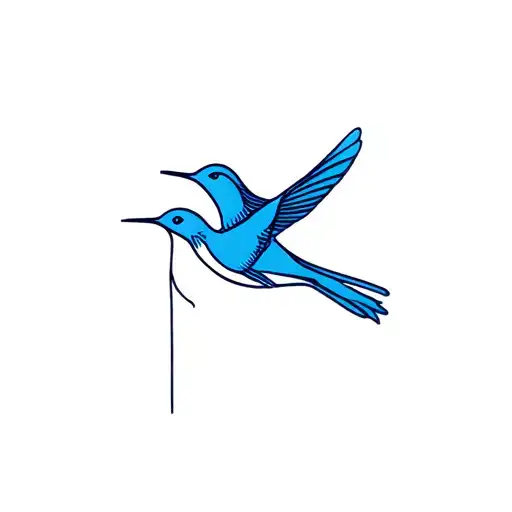 Bluebird And Humming Bird