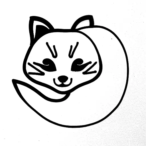 Minimalist And Simplistic Red Panda Tattoo Idea Black And White