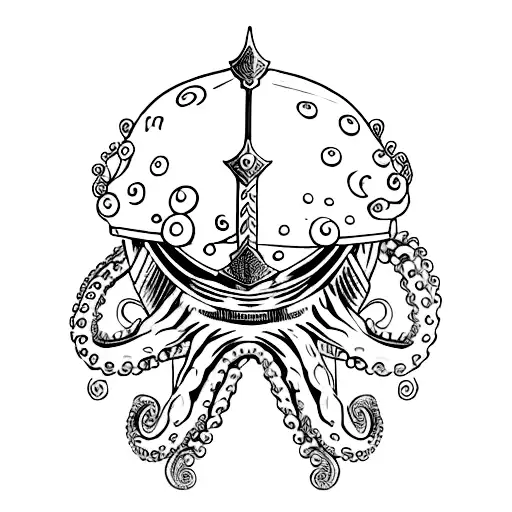 Octopus Knight Helmet Sword