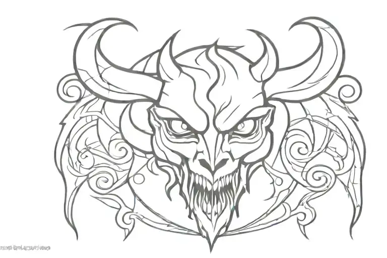 Gothic Pattern With Demon