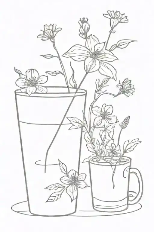 Wildflowers And Drinks Alcohol And Coffee